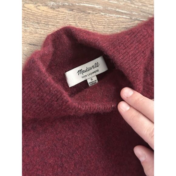 Madewell Cropped Maroon Women’s Sweater 100% Cashmere Fits Like An XS - Picture 3 of 5